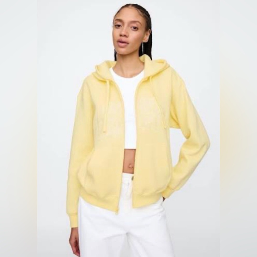 Gap Athleisure Beachy Vacation Relaxed Gap Logo Full-Zip Hoodie NWT L Spring